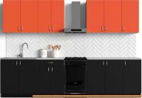 Кухня S-Company Клео колор 2.6 (черный/пламя) картинка