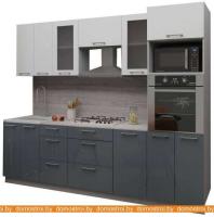 Кухня Интерлиния Мила Gloss 2.8 (белый-асфальт) картинка