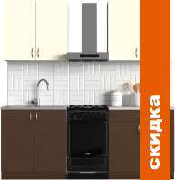 Кухня S-Company Клео колор 1.6 (темно-коричневый/ваниль) картинка