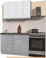 Кухня Интерлиния Мила Пластик 1.2 А (мрамор/белый глянец/кастилло темный) картинка