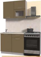 Кухня Интерлиния Мила Пластик 1.8 В (капучино глянец/опал светлый) картинка