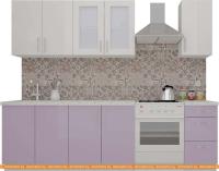 Кухня ВерсоМебель ВерсоЛайн 3-2.0 (белый 001/вереск 010) картинка