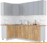 Кухня Интерлиния Мила Лайт 1.2x2.3 (серебристый-дуб золотой-дуб бунратти) картинка