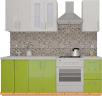 Кухня ВерсоМебель ВерсоЛайн 7-1.6 (белый 001/лайм яркий 026) картинка