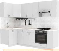 Кухня S-Company Клео глоcс 1.2x2.6 левая (белый глянец/белый глянец) картинка