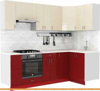 Кухня S-Company Клео глоcс 1.2x2.4 правая (бургундский глянец/ваниль глянец) картинка