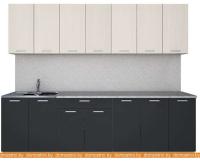 Кухня Интерлиния Мила Лайт 2.8 (вудлайн кремовый-антрацит-бискайская сосна) картинка