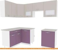 Кухня ВерсоМебель Эко-6 1.4x2.7 правая (виола/кашемир) картинка