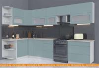 Кухня Интерлиния Мила Матте 1.5x3.3 Б правая (океан-океан-травертин серый) картинка