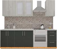 Кухня ВерсоМебель ВерсоЛайн 5-1.8 (дуб крафт белый/антрацит) картинка