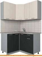 Кухня Интерлиния Мила Лайт 1.2x1.3 (вудлайн кремовый-антрацит-бискайская сосна) картинка