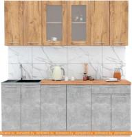 Кухня Интерлиния Мила 20-60 (дуб золотой-бетон-дуб бунратти) картинка