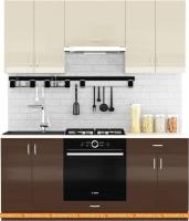 Кухня Сивирин-Компани Клео глосс 1.8 (коричневый глянец\ваниль глянец) картинка