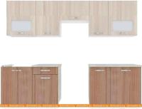 Кухня ВерсоМебель Эко-5 2.6 (ясень шимо светлый/ясень шимо темный) картинка