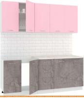 Кухня Кортекс-мебель Корнелия Лира 2.0м (розовый/оникс/королевский опал) картинка