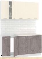 Кухня Кортекс-мебель Корнелия Лира 1.6м (крем/оникс/марсель) картинка