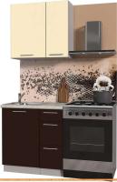 Кухня Интерлиния Мила Пластик 0.8 А (шоколад глянец/ваниль глянец/опал) картинка