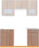 Кухня ВерсоМебель Эко-5 1.6 (ясень шимо светлый/ясень шимо темный) картинка