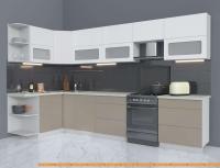 Кухня Интерлиния Мила Матте 1.5x3.4 Б левая (белый/луна/опал светлый) картинка