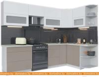 Кухня Интерлиния Мила Матте 1.5x2.8 Б правая (белый-луна-опал светлый) картинка