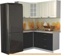 Кухня Интерлиния Мила Деко 1.2x1.7 (пепел/слоновая кость/травертин серый) картинка