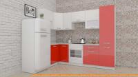 Кухня ВерсоМебель ЭкоЛайт-5 1.2x2.6 правая (белый/красный) картинка