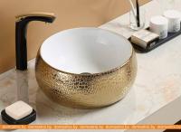 Умывальник CeramaLux C1063 (белый/золотистый) картинка