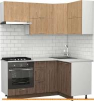Кухня S-Company Клео крафт 1.2x1.8 правая (гикори темный/гикори натуральный) картинка