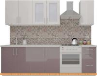 Кухня ВерсоМебель ВерсоЛайн 7-2.0 (белый 001/глициния 029) картинка