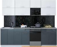 Кухня Интерлиния Мила Gloss 50-25 (белый/асфальт) картинка