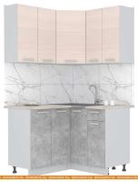 Кухня Интерлиния Мила Лайт 1.2x1.2 (вудлайн кремовый-бетон-бискайская сосна) картинка