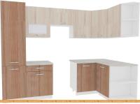Кухня ВерсоМебель Эко-5 1.3x2.7 правая (ясень шимо светлый/ясень шимо темный) картинка