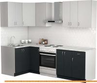 Кухня S-Company Клео лайт 1.2x1.9 левая (антрацит/стальной серый) картинка