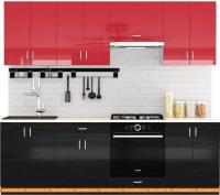 Кухня Сивирин-Компани Клео глосс 2.4 (черный глянец\красный глянец) картинка