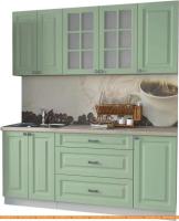 Кухня Интерлиния Мила Деко 1.8 Б (мята/травертин серый) картинка