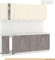 Кухня Кортекс-мебель Корнелия Лира 2.2м (крем/оникс/королевский опал) картинка