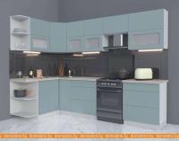 Кухня Интерлиния Мила Матте 1.5x2.9 Б правая (океан-океан-травертин серый) картинка