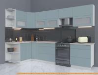 Кухня Интерлиния Мила Матте 1.5x3.1 Б левая (океан/океан/травертин серый) картинка