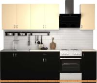 Кухня S-Company Клео лайт 2.0 (черный/песочный) картинка