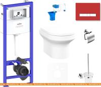 Унитаз Lavinia Boho Relfix Grance Hill Rimless 9 в 1 75110422 (красный стекло) картинка