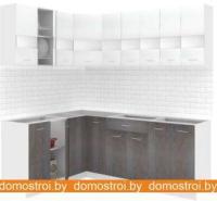 Кухня Кортекс-мебель Корнелия Экстра 1.5x2.1 без столешницы (белый/береза) картинка