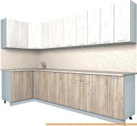 Кухня Интерлиния Мила Лайт 1.2x3.0 (дуб белый/дуб серый) картинка