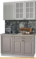 Кухня Интерлиния Мила Деко 1.3 А (белый/луна/травертин серый) картинка