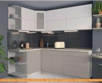 Кухня Интерлиния Мила Матте 1.5x2.2 А левая (белый/луна/опал светлый) картинка