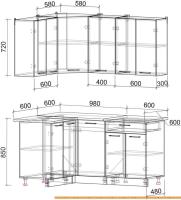 Кухня Интерлиния Мила Лайт 1.2x1.6 (салатовый/дуб венге) картинка