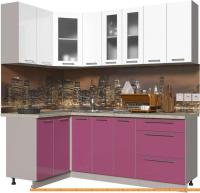 Кухня Интерлиния Мила Пластик 1.2x2.1 (гортензия гл/белый гл/опал светлый) картинка