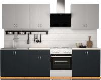 Кухня S-Company Клео лайт 2.2 (антрацит/стальной серый) картинка