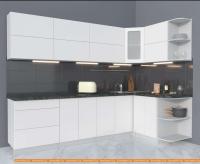 Кухня Интерлиния Мила Матте 1.5x2.8 А правая (белый/белый/кастилло темный) картинка