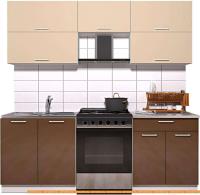 Кухня Интерлиния Мила Gloss 60-21 (ваниль/шоколад глянец) картинка