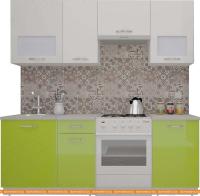 Кухня ВерсоМебель ЭкоЛайт-5 2.2 (белый/лайм яркий) картинка